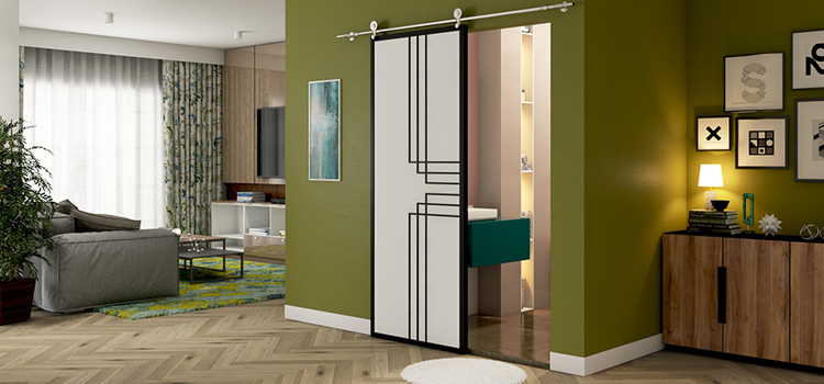 sliding bathroom door installation in Elk Grove